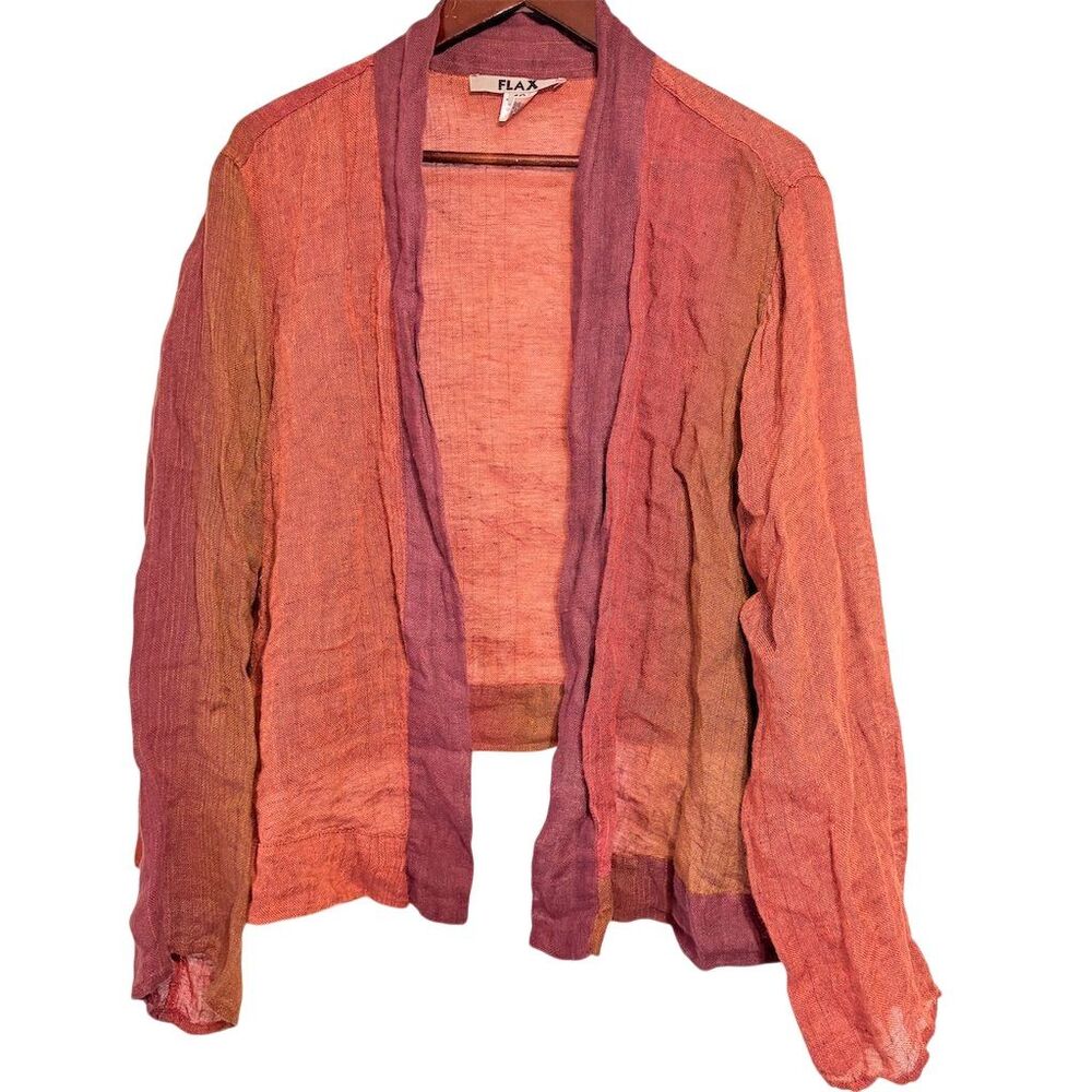 Ombré Rust colored Flax brand Linen Cardigan